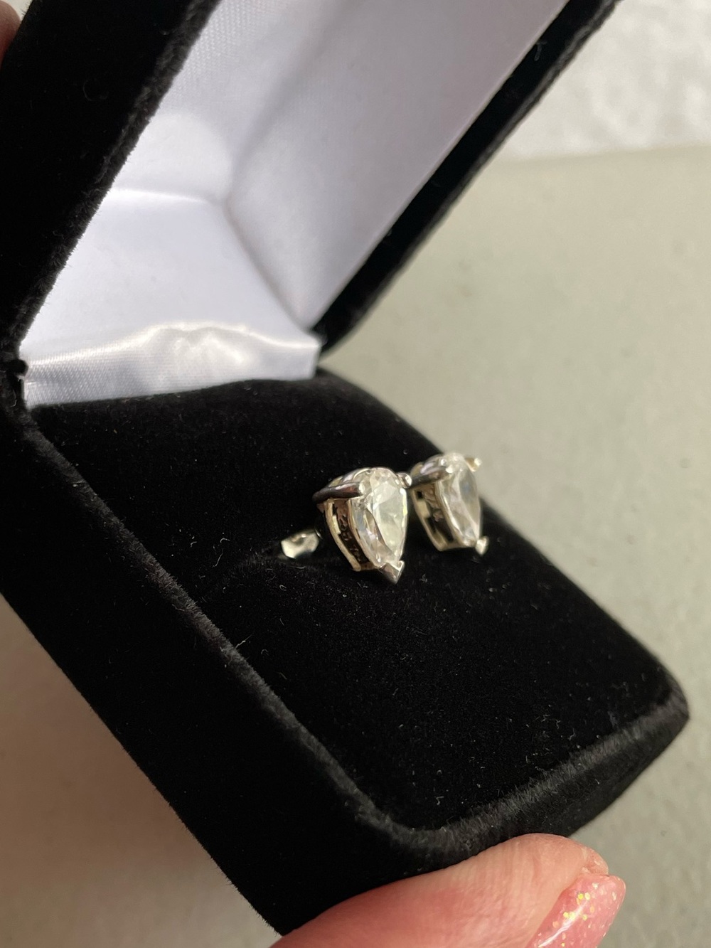 925 Pear Cut CZ Stud Earrings Sterling Silver 14K Gold Plated Fine Jewelry w Box - Picture 8 of 10